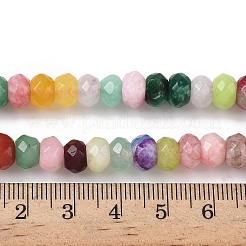 Naturels teints en blanc perles de jade brins&nbsp;G-F753-06C