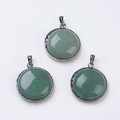 Pendenti avventurina verde naturale&nbsp;G-E436-02D