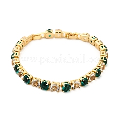 Bracelets à maillons en laiton micro pavé de zircones cubiques pour femmes&nbsp;BJEW-G746-01G