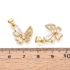 Pendenti in zirconi cubici trasparenti in micro pavè di ottone&nbsp;KK-T080-44G