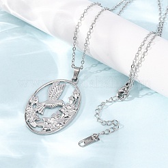 Colliers à pendentif en acier inoxydable 304 avec chaîne câble pour hommes et femmes&nbsp;NJEW-K308-03C-P