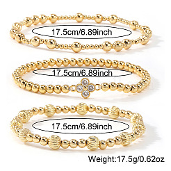 3 Set mit 3 verschiedenen Armbändern aus Messingperlen für Damen&nbsp;PF9658