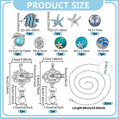8 Stück 8 Stile Legierung Strass Druckknöpfe&nbsp;FIND-NB0006-36