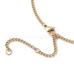 Collier pendentif rectangulaire en acier inoxydable avec lettre initiale pour hommes et femmes&nbsp;NJEW-E090-01G-25