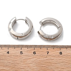 Orecchini a cerchio con stella in zirconi chiari&nbsp;EJEW-C022-06P-01
