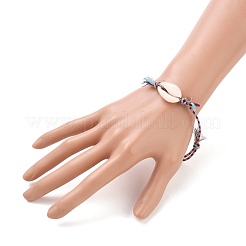 Bracelets ajustables en perles de coton tressées&nbsp;BJEW-JB05602
