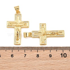 Pendentifs en laiton de Pâques sertis de micro-pavés de zircone cubique transparente&nbsp;CU-CBADC6C-09G-02