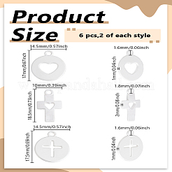 6 pz 3 stili di pendenti in lega di placcatura&nbsp;FIND-LP0005-75