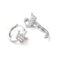 Créoles en laiton avec zircone cubique de micro pave&nbsp;EJEW-P259-04P