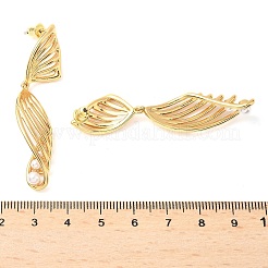 Boucles d'oreilles pendantes en laiton avec imitation de perles&nbsp;EJEW-M084-01G