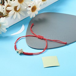 Bracciali intrecciati con perline intrecciate in ottone con micro pavé di zirconi per coppia migliore amica&nbsp;BJEW-JB06794