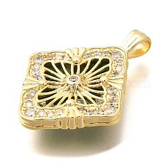Ciondoli in acrilico micro pavé di zirconi in ottone&nbsp;ZIRC-D275-02G-01
