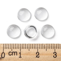 Demi transparente cabochons de verre ronde&nbsp;X-GGLA-R027-8mm