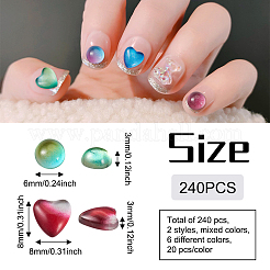 240 Stück transparente Glascabochons in zwei Farben.&nbsp;GGLA-CD0001-10