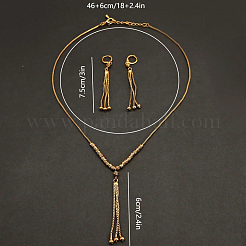Vintage Messing Quasten Ohrringe & Halsketten Sets für Damen&nbsp;DJ9206