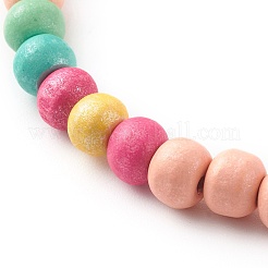Ensembles de bracelets extensibles en perles de bois naturel rondes pour parent et enfant&nbsp;BJEW-JB06337
