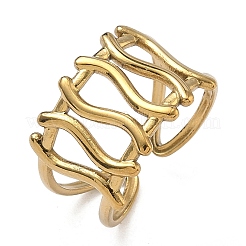 Anelli aperti con polsino in acciaio inossidabile 304 per donna&nbsp;RJEW-B162-01G