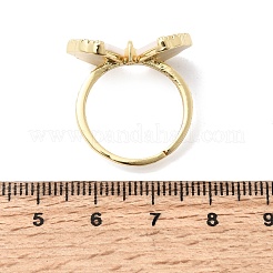 Offene Manschettenringe aus Messing mit Mikropavé und Zirkonia für Damen&nbsp;RJEW-F216-03G