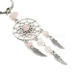 Natürlicher Chip Rosenquarz keychain&nbsp;KEYC-YW0001-01