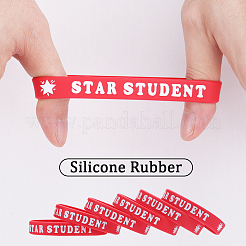 Wort-Stern-Studentenarmband aus Silikonschnur&nbsp;LS-BJEW-WH0018-49A