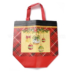 Borse regalo in tessuto non tessuto con motivo tartan a tema natalizio con manico&nbsp;ABAG-G017-01A