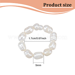 1 Stück Stretch-Fingerring mit Naturperlen für Damen&nbsp;RJEW-AN0001-02