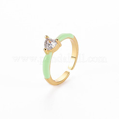 Anillos de brazalete de latón esmaltado&nbsp;RJEW-T016-31H-NF
