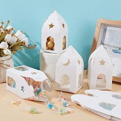 Geschenkboxen aus Papier in Hausform mit sichtbarem Fenster&nbsp;CON-WH0088-90