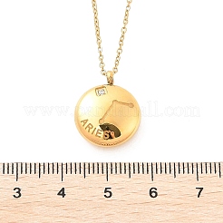 Collane con ciondolo a forma di costellazione in acciaio inossidabile 304 con zirconi cubici trasparenti&nbsp;NJEW-R021-02G-01