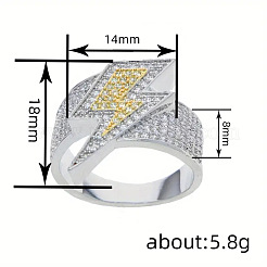 Fingerringe aus Messing mit Mikropavé-Fassung aus Zirkonia für Herren&nbsp;WG532F7-01