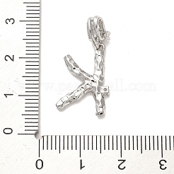 Ciondoli pendenti europei in ottone placcato a cremagliera con micro pavé di zirconi cubici&nbsp;KK-L210-015P-K