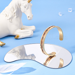 Bracelet manchette ouvert rainuré en acier inoxydable pour femme&nbsp;BJEW-UN0001-32G