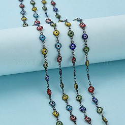 Tondo lampwork Brass Eye male catenine piatti fatti a mano&nbsp;CHC-P002-01B