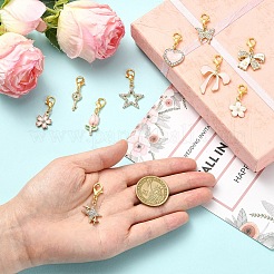 10 pieza de 10 estilos de aleación de esmalte y decoraciones colgantes de rhinestone&nbsp;HJEW-YW00505