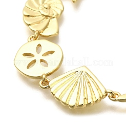 Braccialetti a maglie in ottone con placcatura a cremagliera&nbsp;X-BJEW-P336-10G