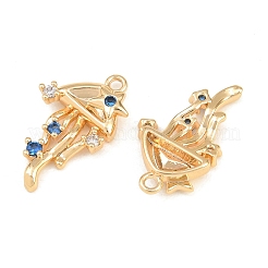 Pendenti in zirconi cubici blu micro pavè di ottone&nbsp;CU-CBA804C-23G