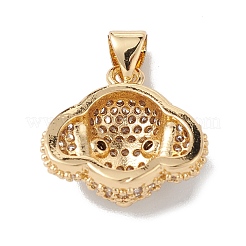 Pendentifs avec zircon cubiques à micro-pavés en laiton&nbsp;KK-M240-01F