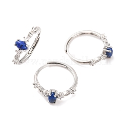 Anelli regolabili in pietra mista naturale occhio di cavallo&nbsp;RJEW-Q817-02P