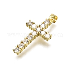 Pendentifs avec zircon cubiques à micro-pavés en laiton&nbsp;KK-Z100-32G