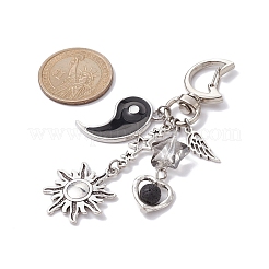 2 pz decorazioni pendenti in lega di coppia yin-yang&nbsp;HJEW-JM01367