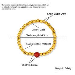 Braccialetti con perline rotonde in acciaio inossidabile 304 per donna&nbsp;JZ6753-2