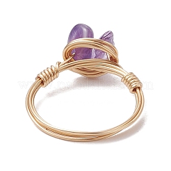 7 Stück 7 Stile natürliche und synthetische Edelstein-Chip-Fingerringe&nbsp;RJEW-JR00695