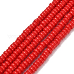 Filo di perline turchesi sintetici&nbsp;G-L635-A10-4x2mm-02