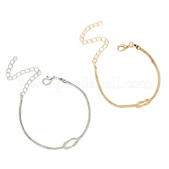2 Stück einfaches Paar-Armbandset mit Liebesknoten aus Legierung&nbsp;PW-WGF0160-01