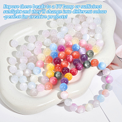 210 pz 7 colori perline in resina trasparente reattiva ai raggi UV&nbsp;RESI-PA0001-40A