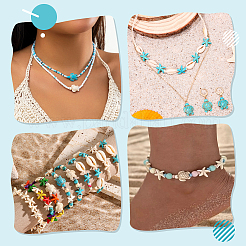 Ozean-Thema DIY synthetische türkisfarbene Perlen Schmuckherstellungs-Kits&nbsp;DIY-HY0002-08