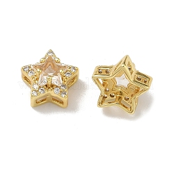 Micro latón allanan charms de la diapositiva de circonio cúbico&nbsp;KK-D226-02G-08