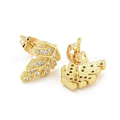 Ottone micro spianare zirconi orecchini&nbsp;EJEW-P261-28B-G