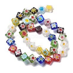 Handgemachte Millefiori Bunte Malerei Perlen Stränge&nbsp;LAMP-F035-08