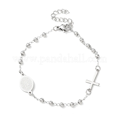 Religion 304 Edelstahl-Gliederarmbänder&nbsp;BJEW-F524-05B-P